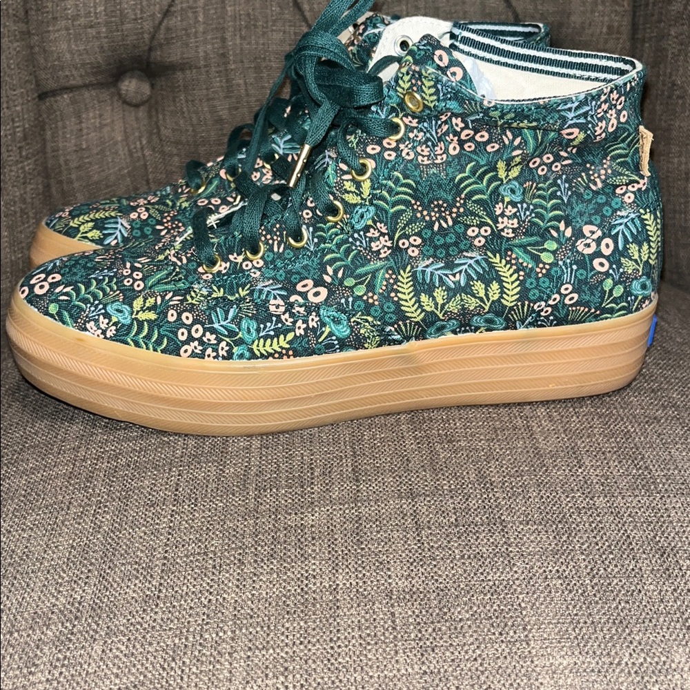 Keds x Rifle Paper Co. Cooper Garden Party high-top sneakers women's 6.5 - Picture 4 of 9